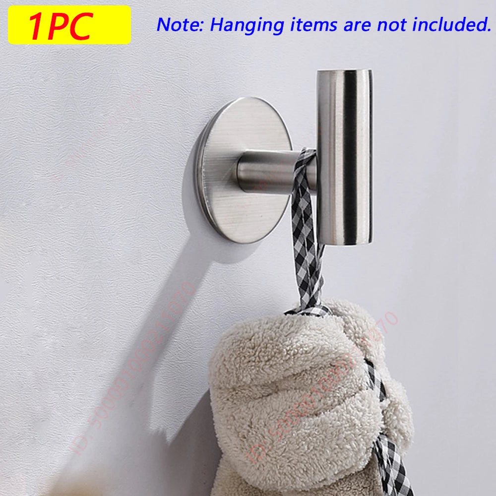 adhesive wall hook set – stainless steel for robes, towels, coats, keys