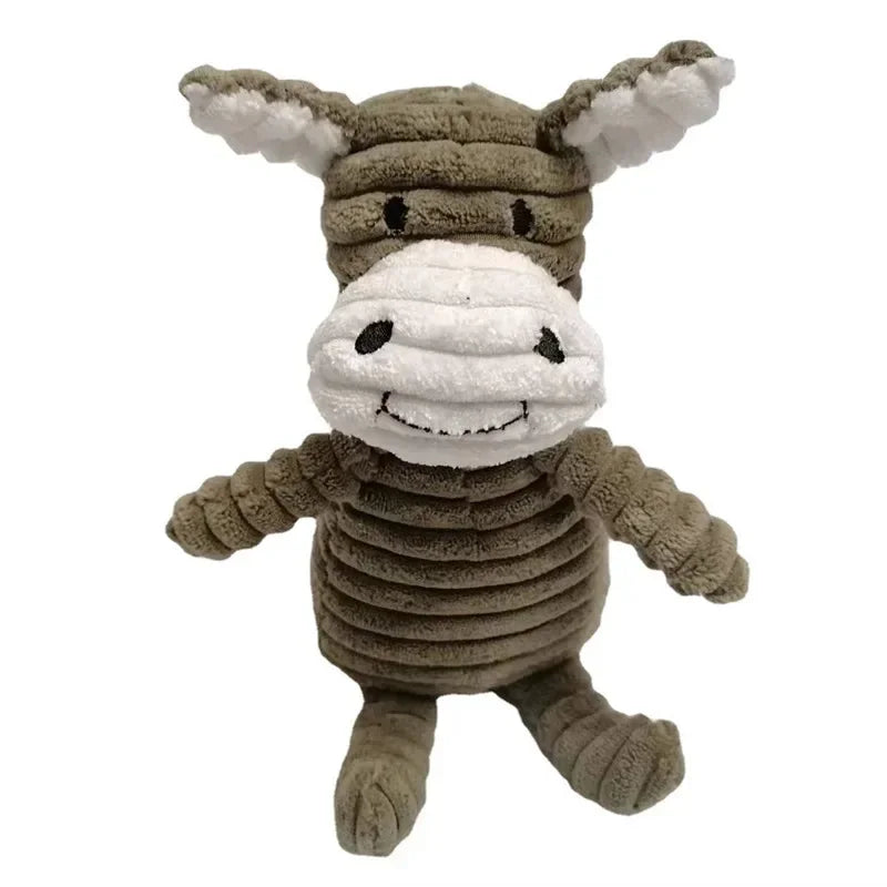 Giocattolo peluche a forma di animale per cani – morso resistente e suono