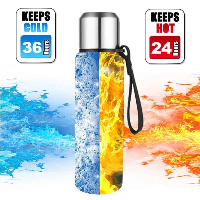 Thermos acciaio inox 1,5 L con cordino – borraccia termica portatile