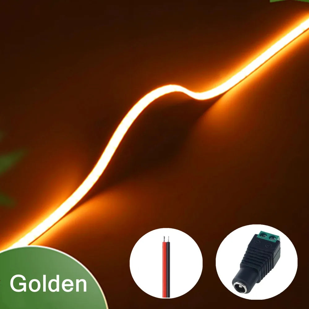 Striscia LED COB Ultra Sottile 12V 400 LED/m, Dimmabile, 3mm, Colori Multipli