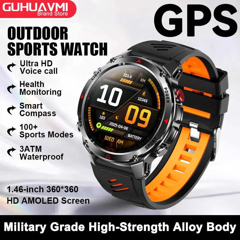 Smartwatch GPS 2026 con AMOLED 1.46", impermeabile 3ATM e batteria 540 mAh