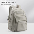 Sac à dos en nylon léger bleu, multi-poches, pour l'école et l'université