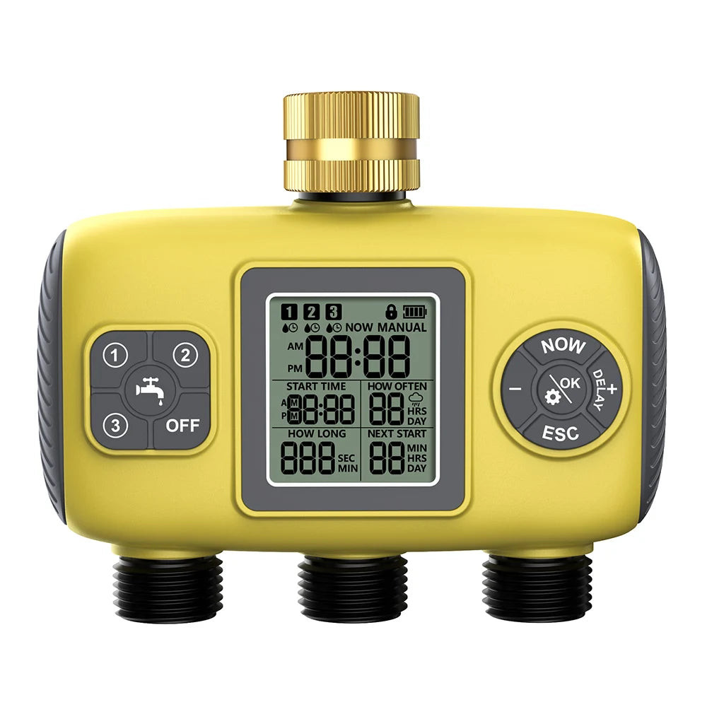 1/2/3-Outlets Automatic Water Timer Smart Irrigation Watering System Sprinkle Faucet Hose Programmer Timer for Garden Outdoor