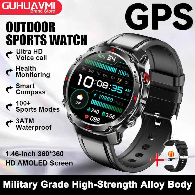 Smartwatch GPS 2026 con AMOLED 1.46", impermeabile 3ATM e batteria 540 mAh