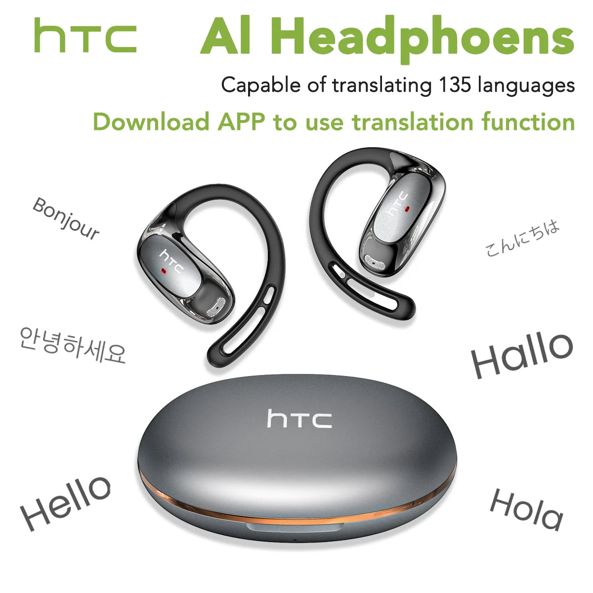 Cuffie Bluetooth AI V6.0 con microfono, touch control e traduzione Saymi