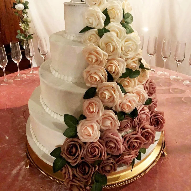Rosa in schiuma, 10/25/50 pezzi, fiori finti per decorazioni e bouquet