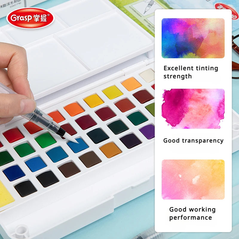Set di acquerelli 12/24/36/48 colori con pennarelli ad acqua per artisti