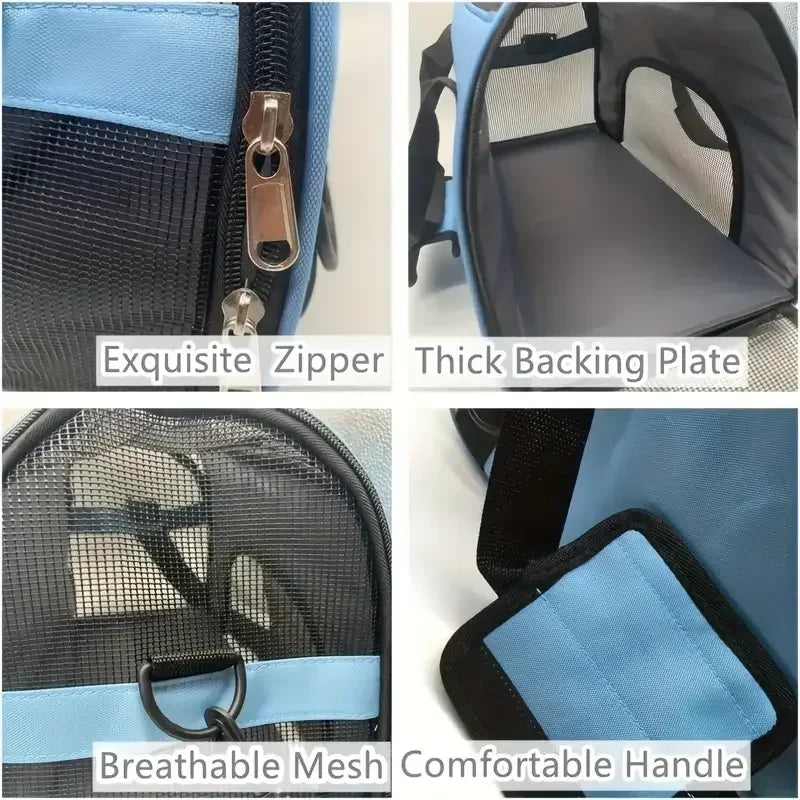 Borsa trasportabile pieghevole per cani e gatti, rete traspirante con chiusura…