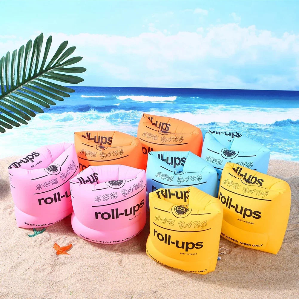 2pcs/set Adult Kids Swimming Inflatable Arm Rings Portable Floating Circle Sleeves Pool Buoy Armbands Swimming Pool Equipment