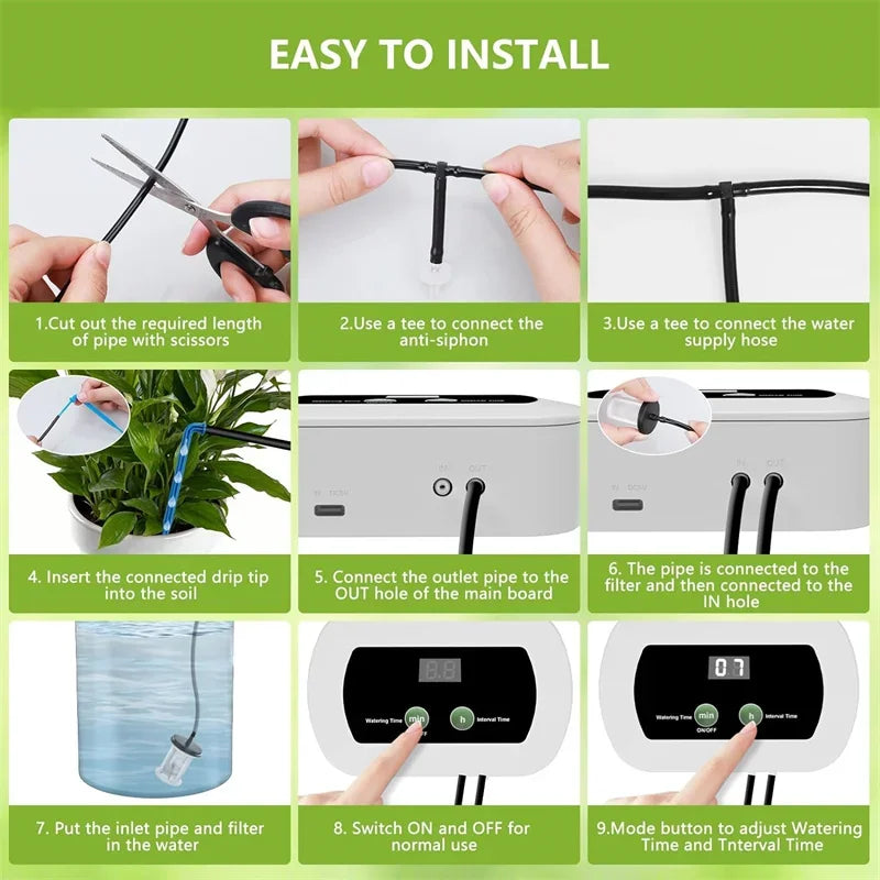 Controller di irrigazione con timer regolabile e batteria 1800 mAh, ricarica…