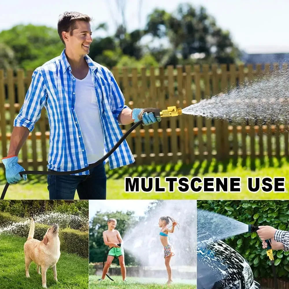 Tubo da giardino espandibile 25-100 ft con pistola 8 modalità – resistente