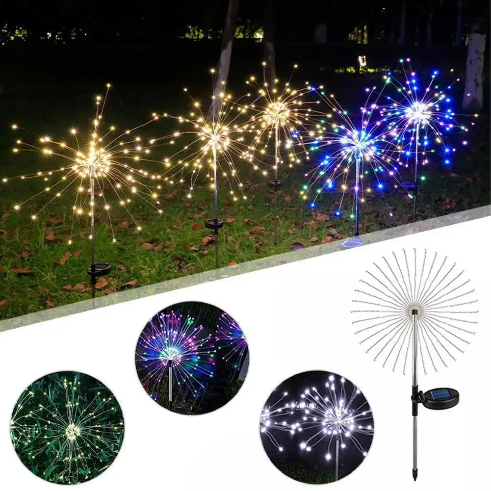 Luci Solari a Fuochi d'Artificio per Giardino – LED Waterproof IP68