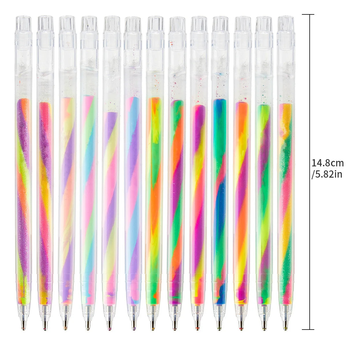Set di Penne Gel Glitter Arcobaleno 6/12/18 pezzi – Kawaii per Diario e Scuola