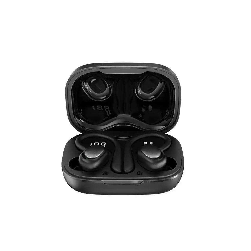 Cuffie true wireless sport con microfono, suono Hi‑Fi e design a gancio