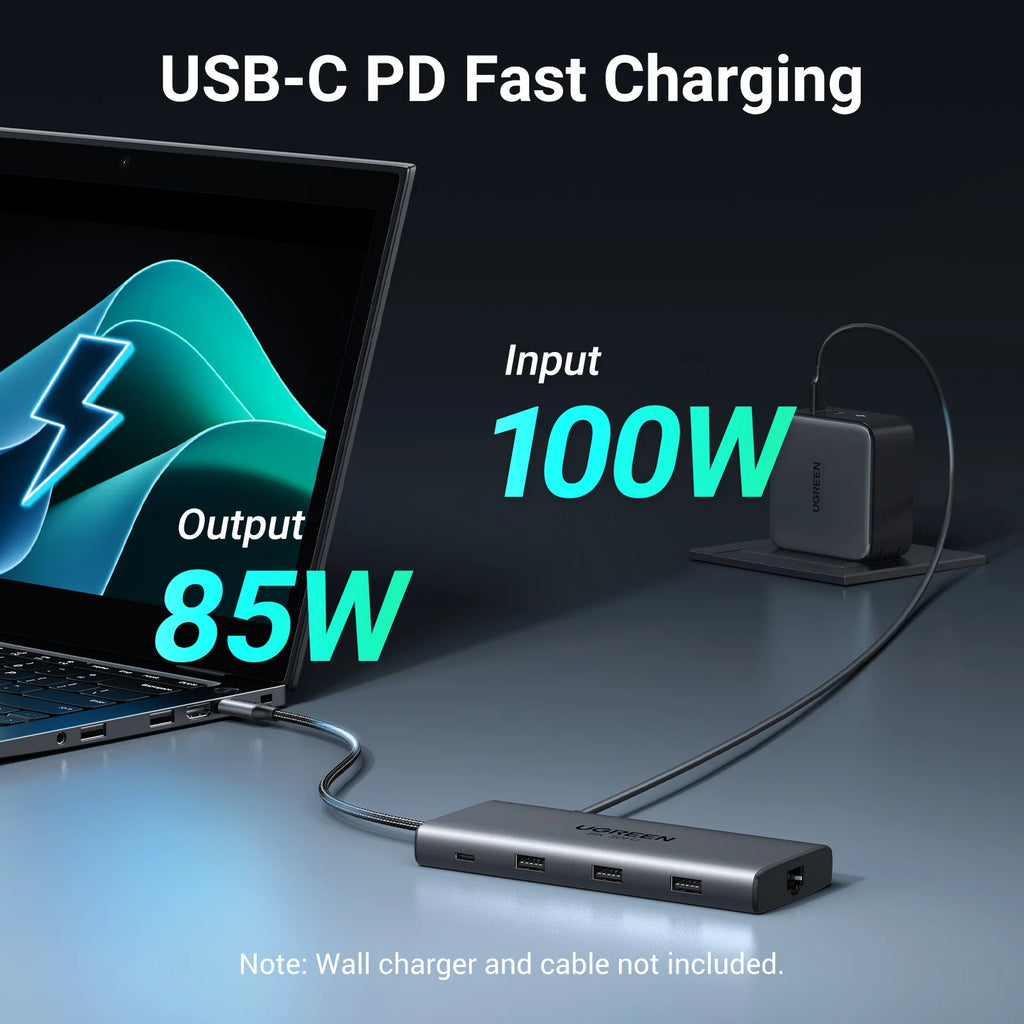 Docking Station USB‑C 10 in 1 con doppio HDMI 8K/4K, RJ45, PD 100 W