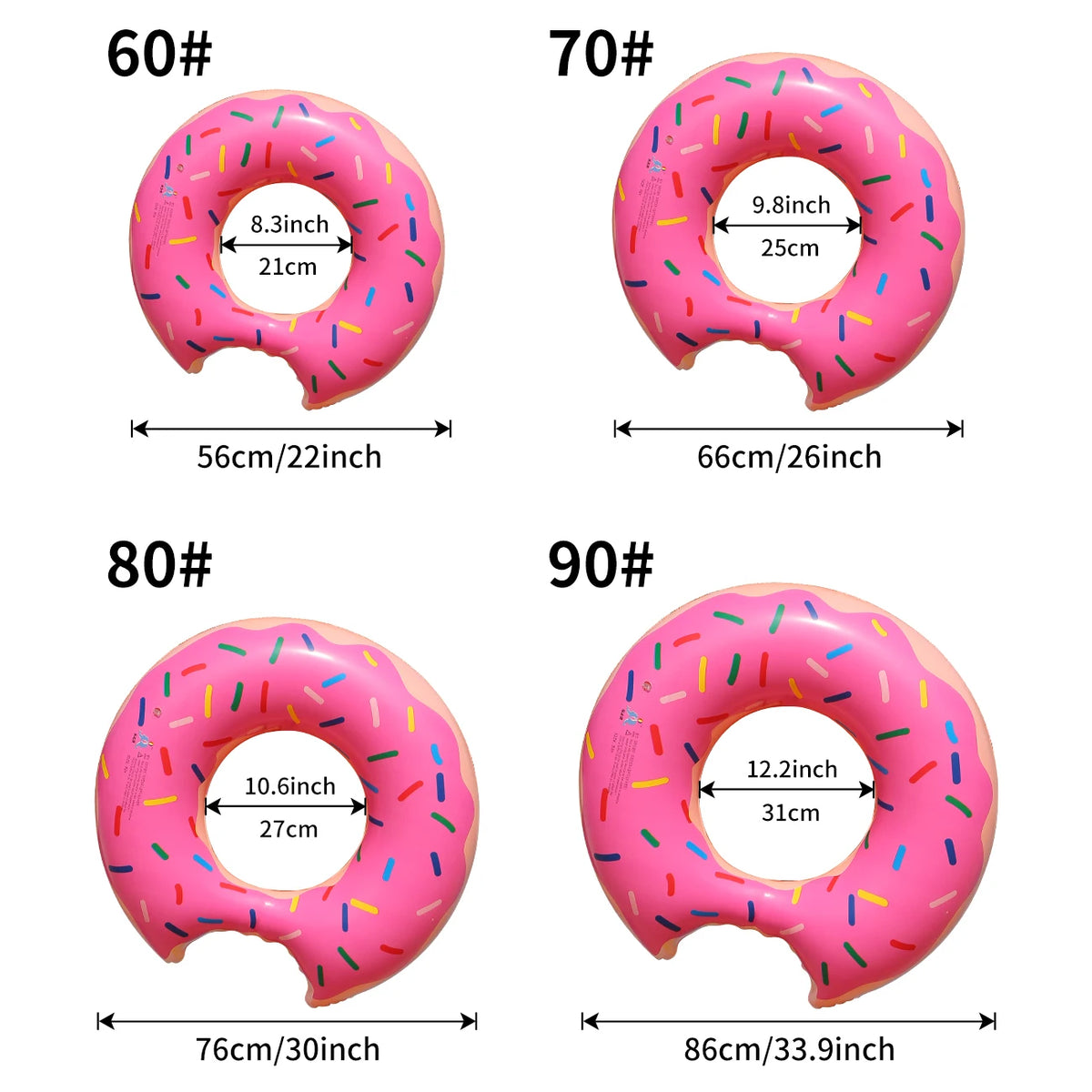 Inflatable Doughnut Swimming Ring,Beach Toys Pool Floats for Kids, Pool Swim Floaties for Adults
