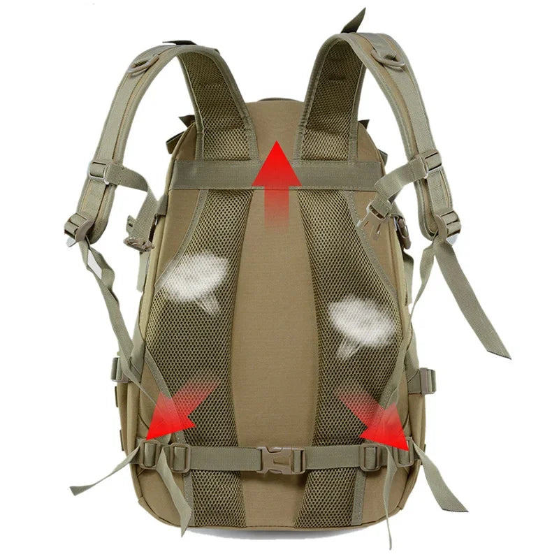 Zaino da campeggio 40L impermeabile per uomo, tasche multiple e riflettente