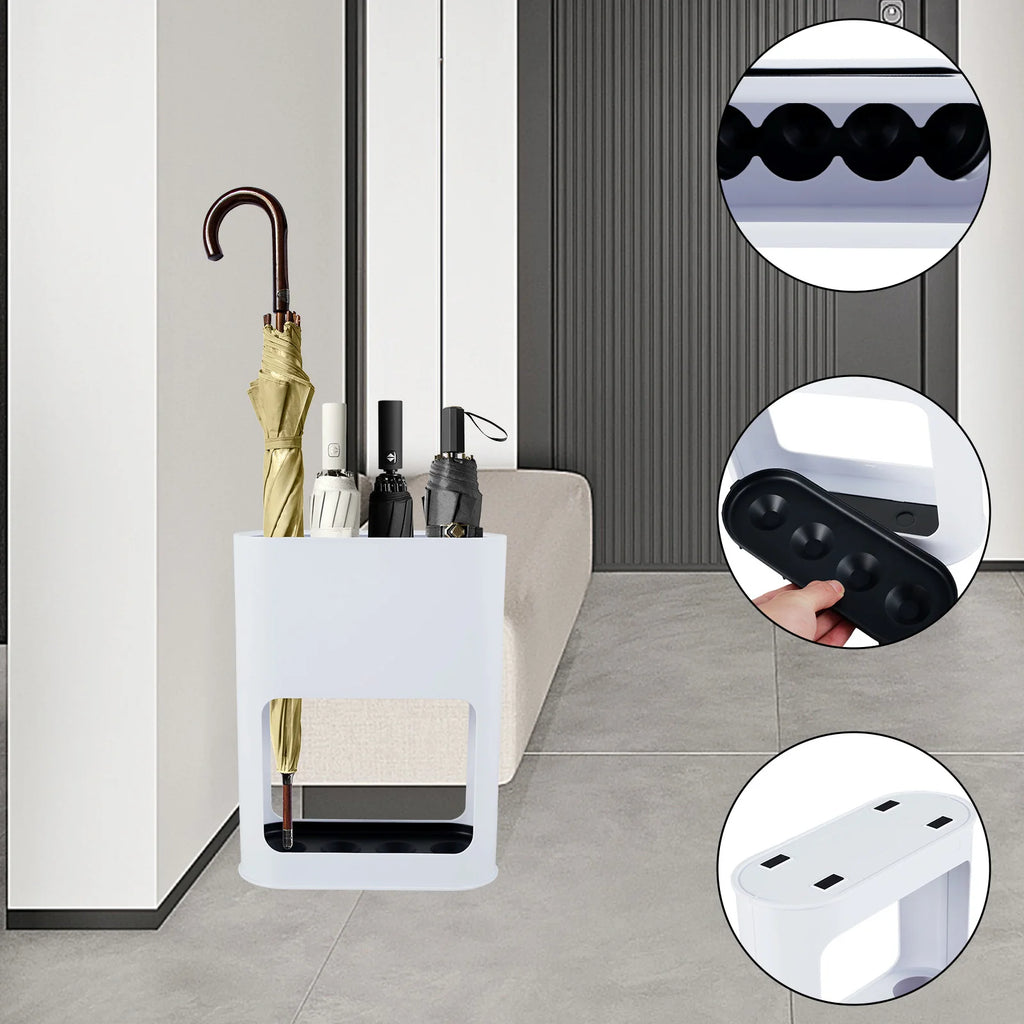 Umbrella Holder Metal Free Standing Umbrella Stand Rack Multipurpose Umbrella Decorative Holder with Removable Drip Tray