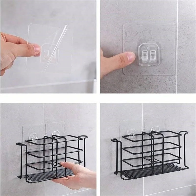 Ganci adesivi per parete, set 1-40 pezzi, capacità 2 kg, per cucina e bagno
