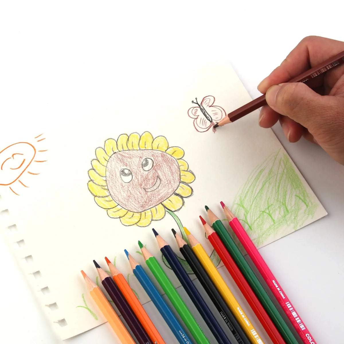 Set 12 Matite Colorate per Acquerello – Disegno, Schizzi e Scrittura Scolastica
