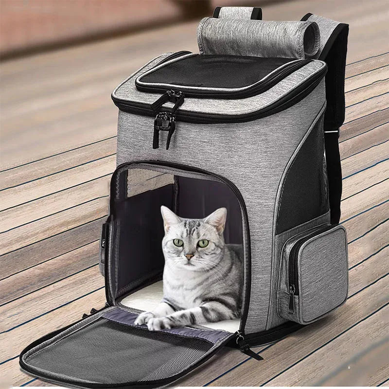 Zaino Trasporto Animali Respiraibile, Pieghevole, Capiente per Gatti e Cani…