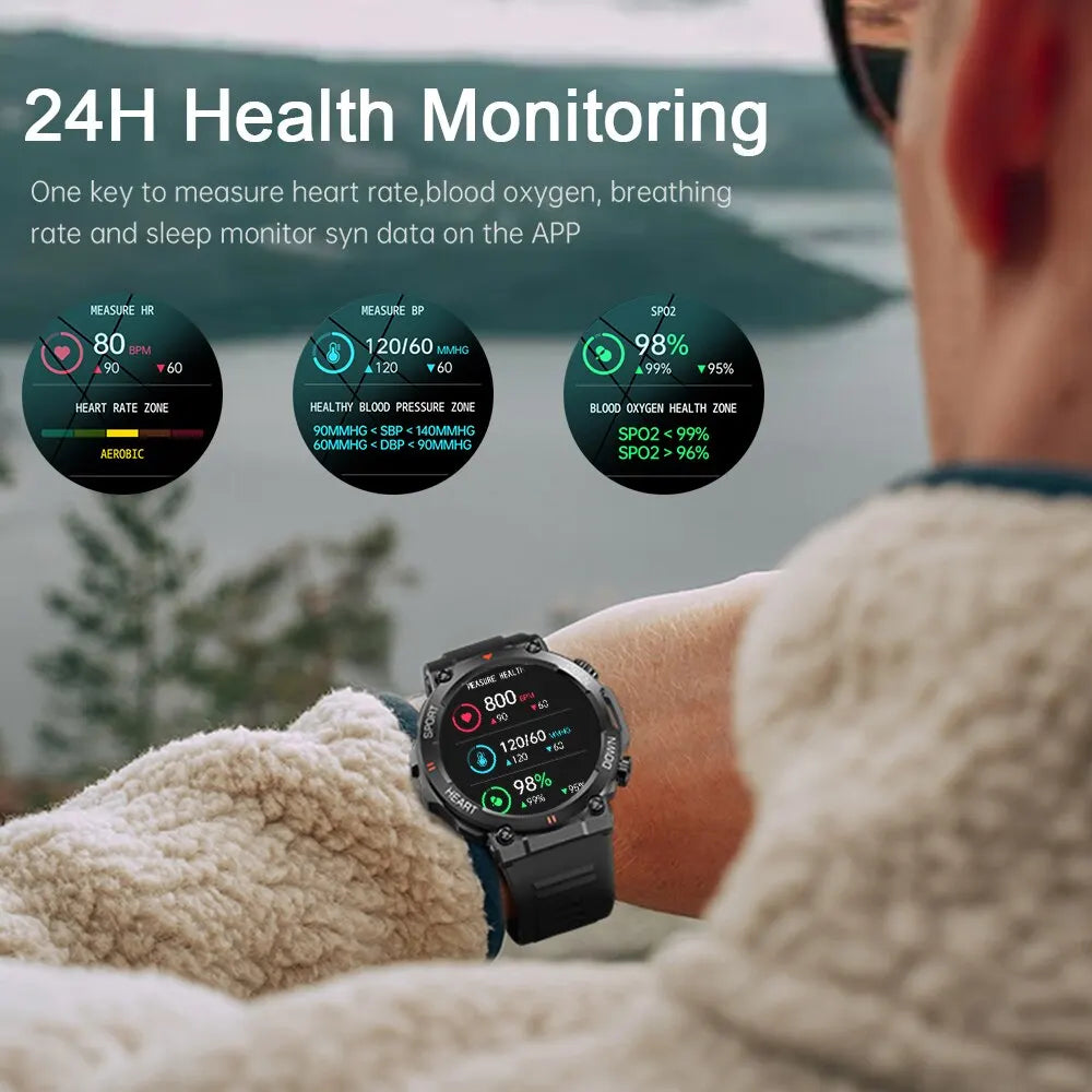 Smartwatch 1.39" HD con chiamata Bluetooth, monitoraggio salute e 100+ sport