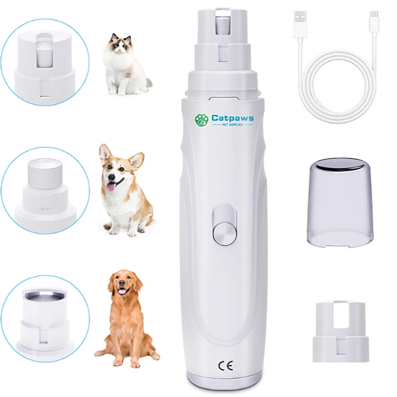 Trimmer Elettrico per Unghie di Cani e Gatti - Ricaricabile USB-C, Silenzioso