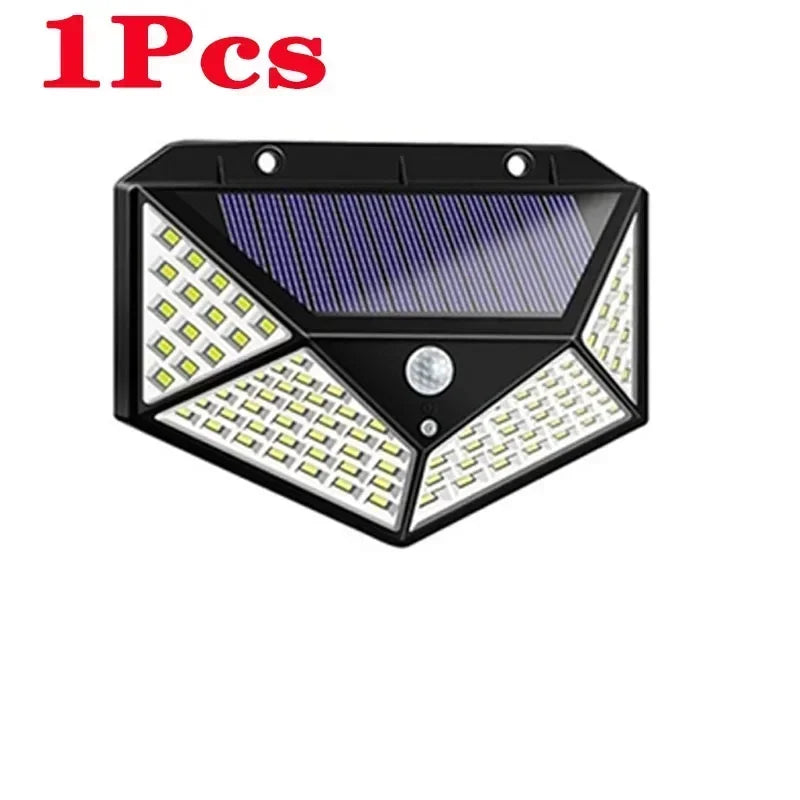 1/2/4 Pack 100‑LED Solar Wall Lights – Outdoor Solar Lamp with Motion Sensor, Solar‑Powered Street Light for Garden Night Lighting