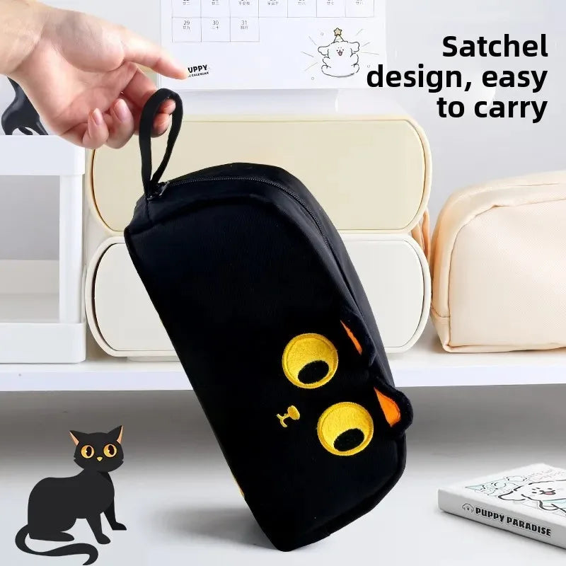 Astuccio per matite a forma di gatto con orecchie peluche – capacità extra per…