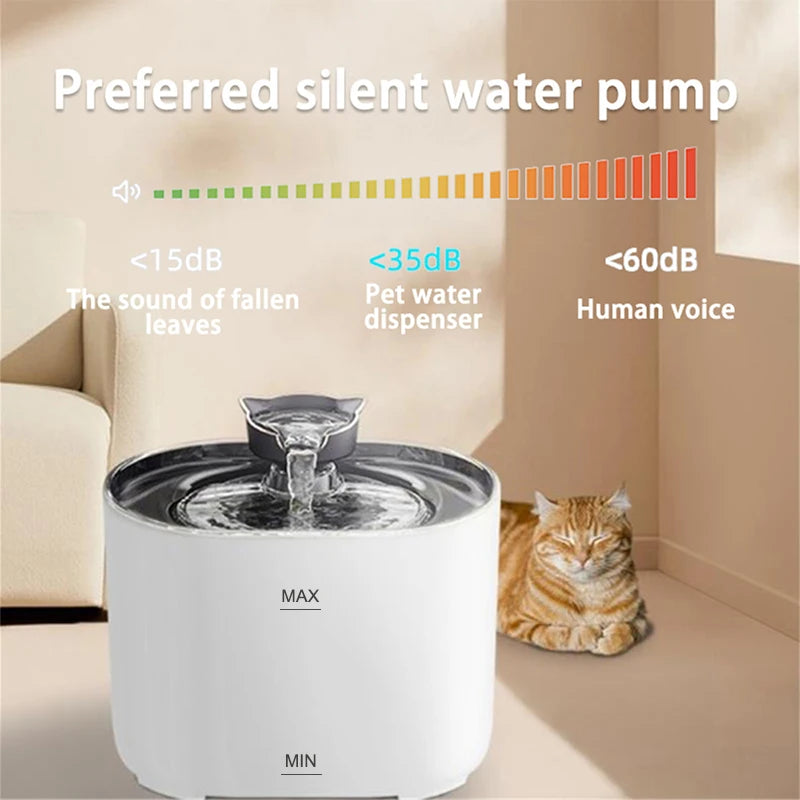 Fontana Acqua 2,2 L per Gatti e Cani – Filtro e Pompa Ultra Silenziosa