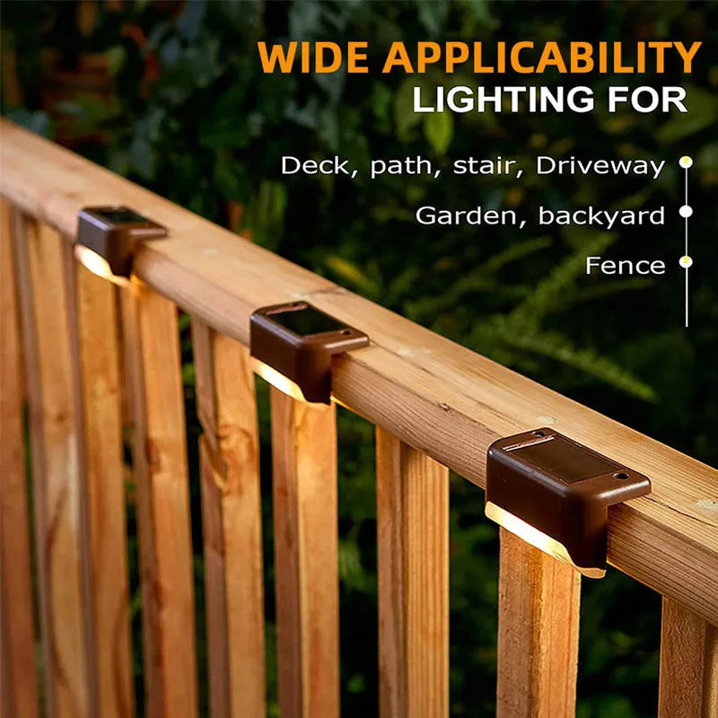 Set da 4 Luci Solari LED Impermeabili per Gradini, Recinzioni e Patio