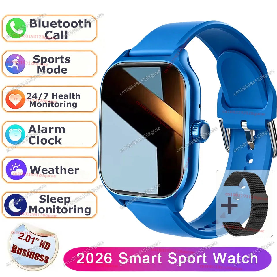 Smartwatch 2.01'' Waterproof Fitness con Monitor Cardiaco e Chiamate