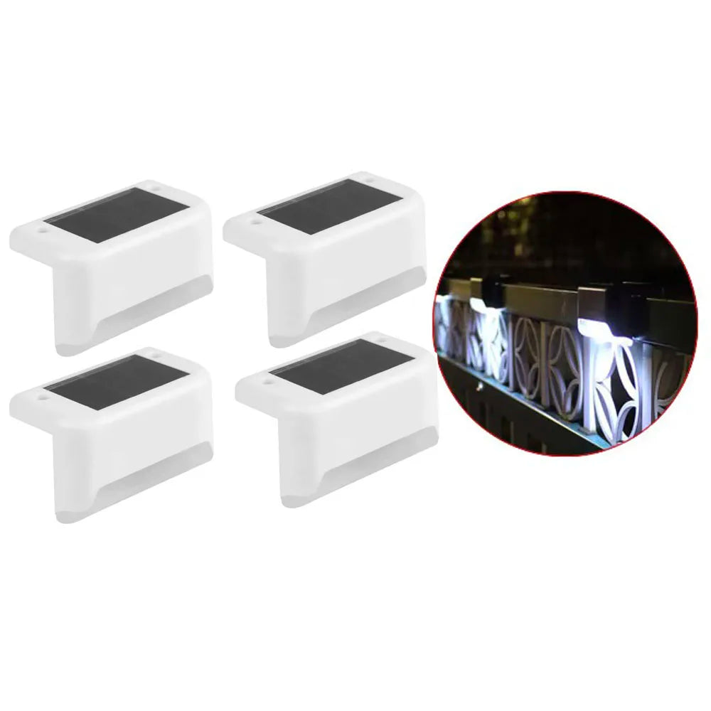 Set da 4 Luci Solari LED Impermeabili per Gradini, Recinzioni e Patio