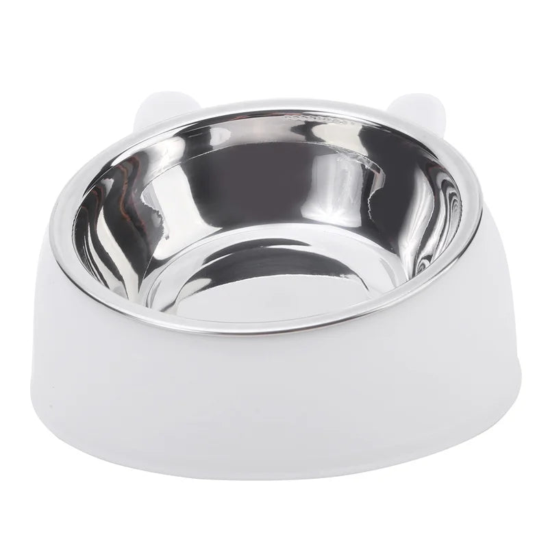 Ciotola inclinata in acciaio inox per gatti e cani – Set 2 ciotole