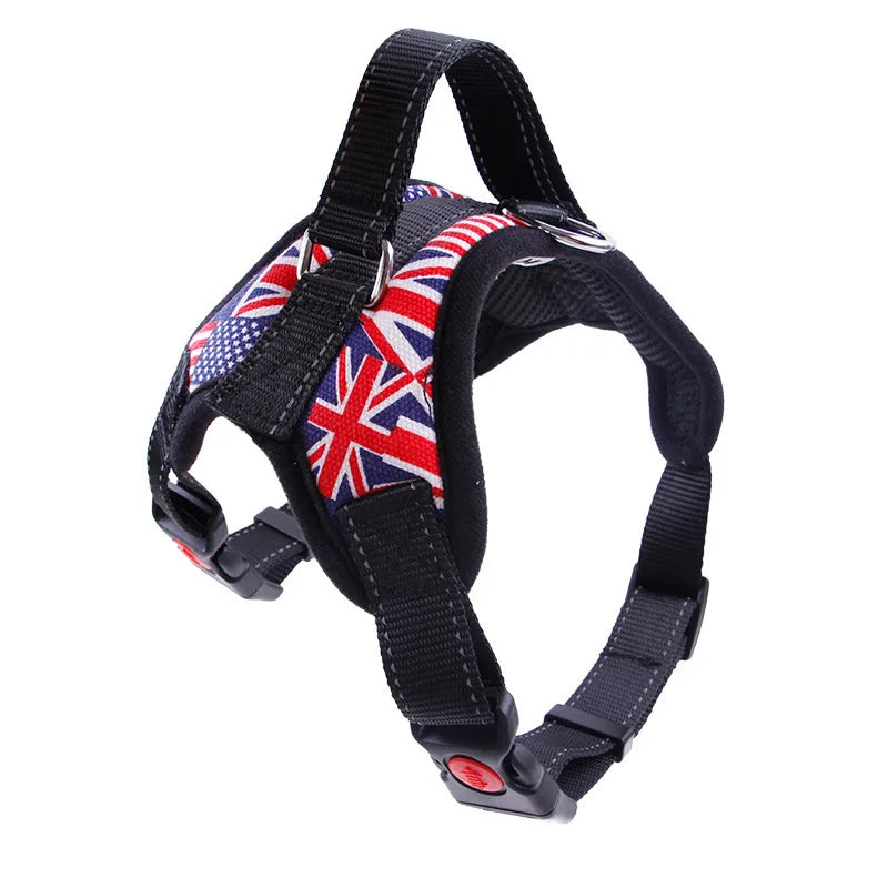 Imbracatura per Cani Vest Taglie S M L - Nylon Riflettente, Chiusura Lampo