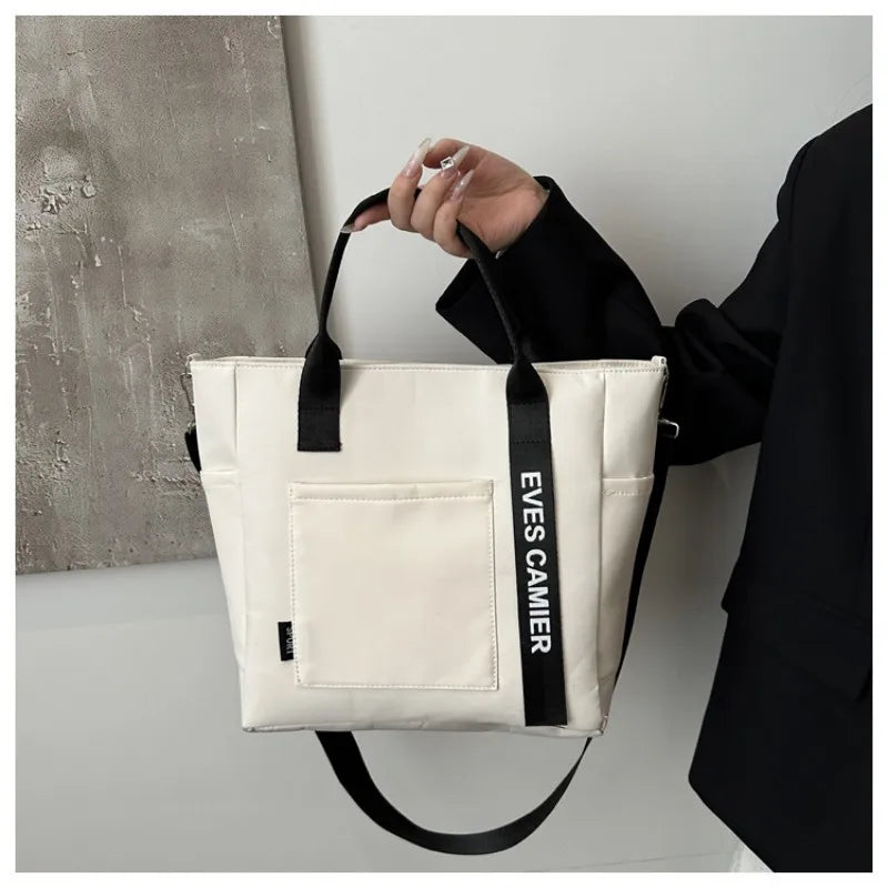 Sac cabas imperméable en nylon pour femme, tendance, grande capacité, léger, sac bandoulière pour étudiante, travail, voyage, sport