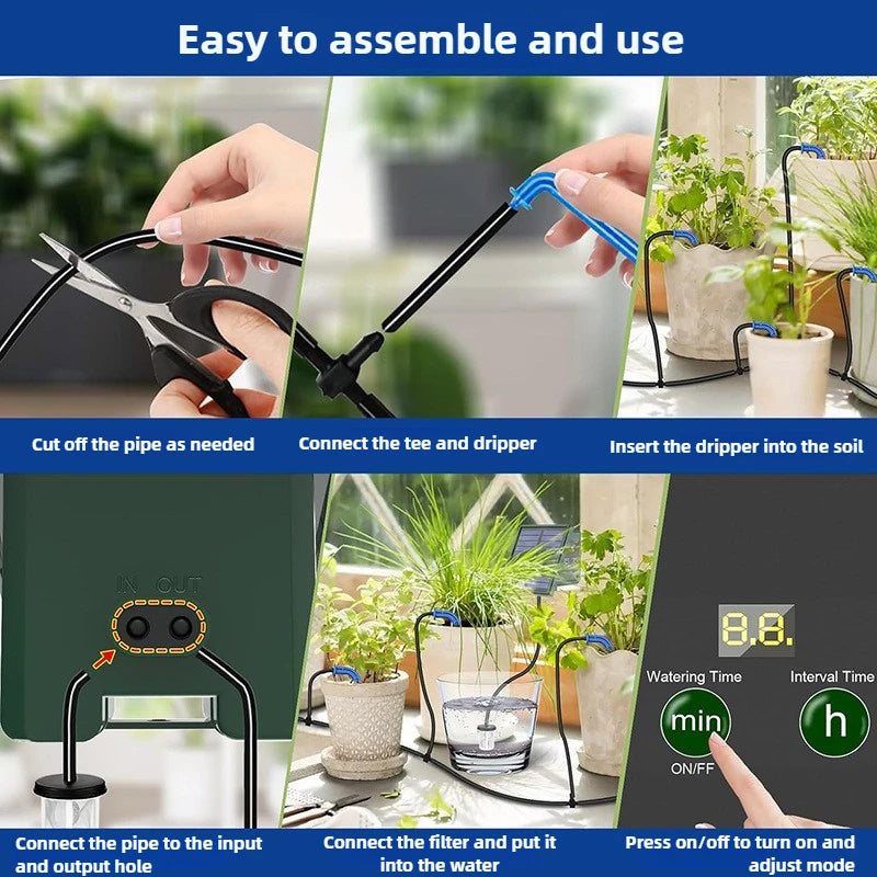 Sistema di Irrigazione Solare Automatico per Giardino e Balcone – Kit DIY Drip