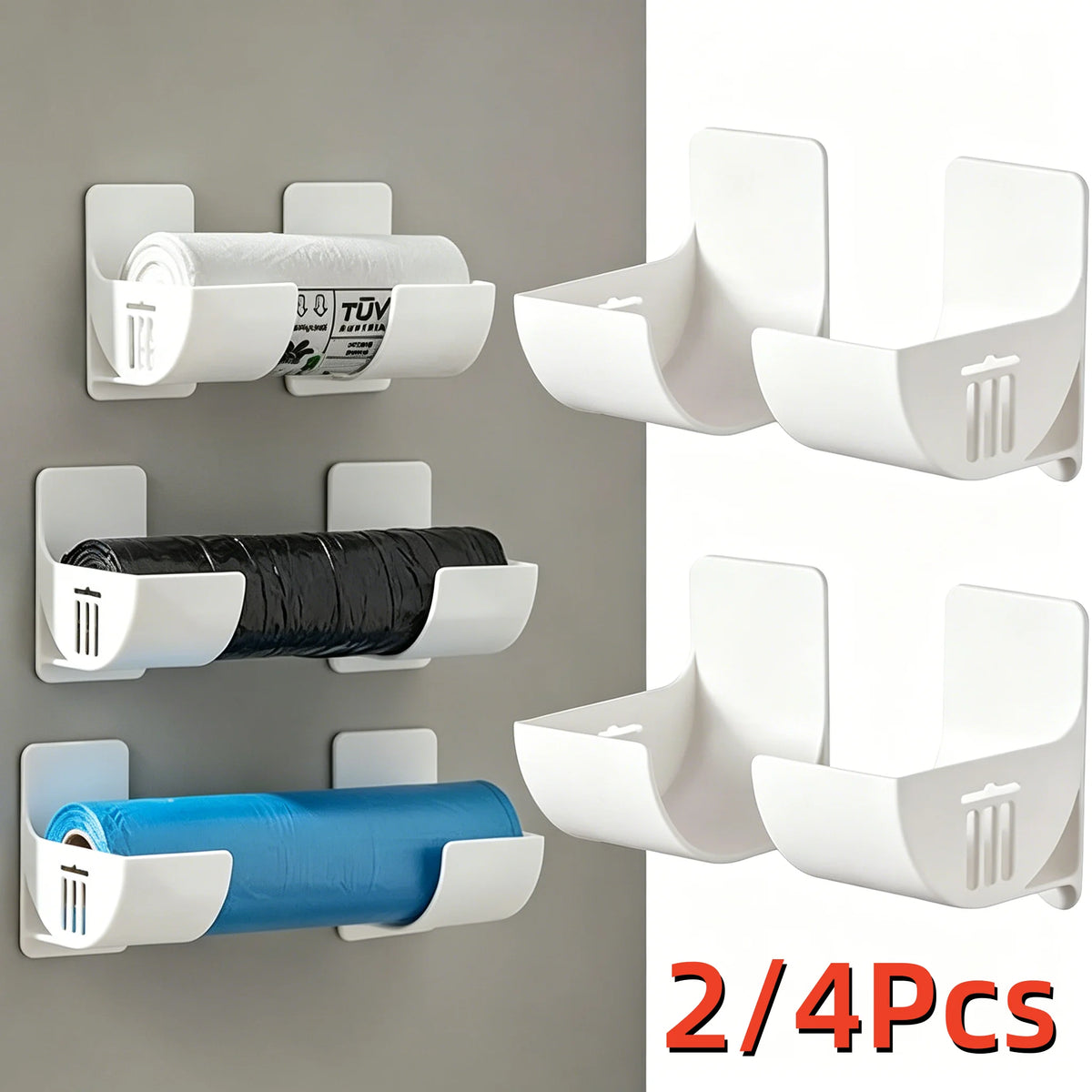 Portasacchetti da Parete in Plastica – Supporto da 2 o 4 Pezzi per Cucina e…