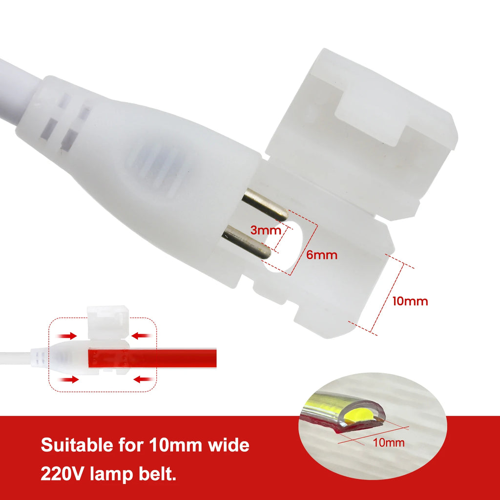 Striscia LED COB 220V 10 mm, 240 LED/m, IP65, 3‑6 kK, autocollante, tagliabile…