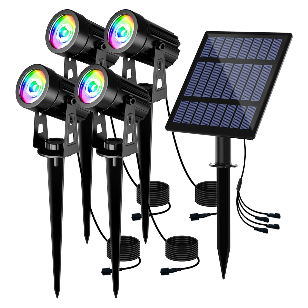 Lampada da Giardino Solare LED 3000K/6000K/RGB, IP65, 5 m, Dimmabile