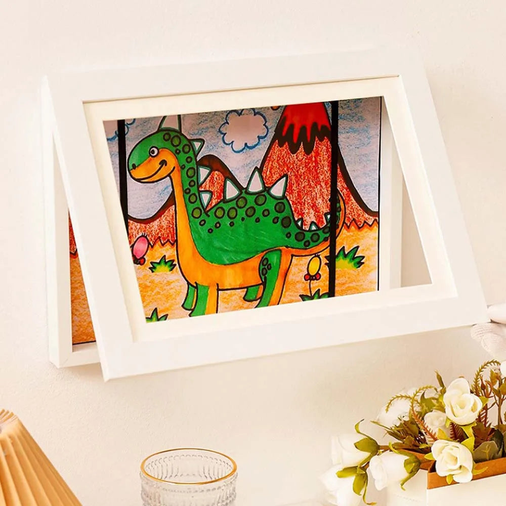 Cornice Arte Bambini 3 Colori A4/6" Quadro Legno Sostituibile