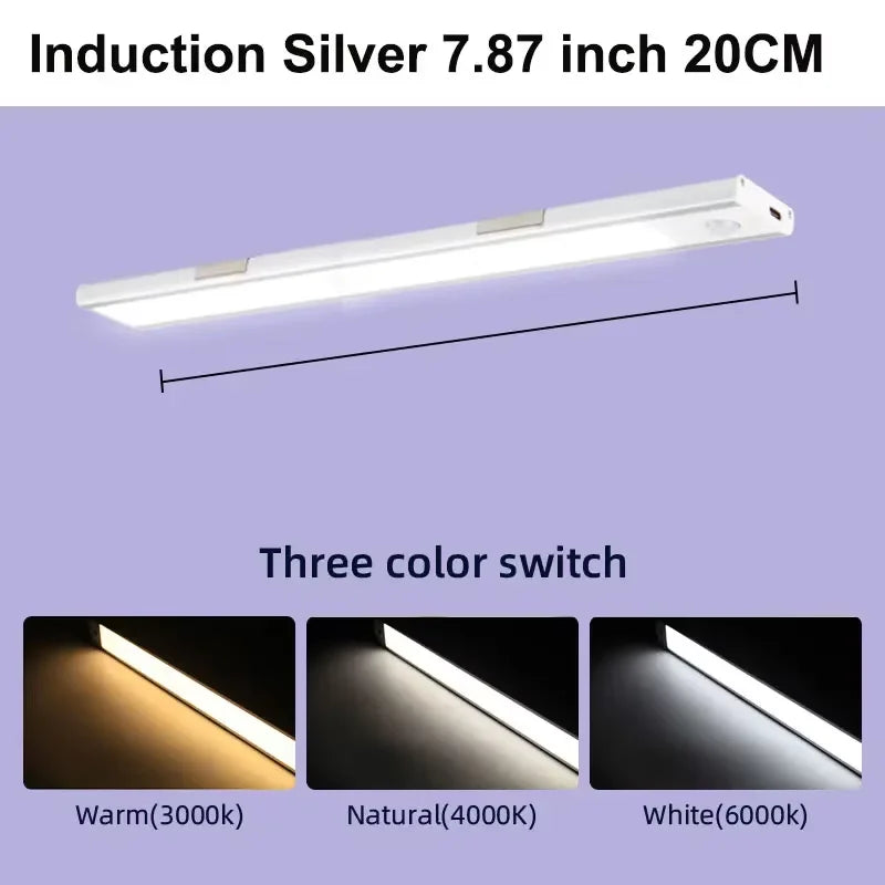 Lampada LED con Sensore di Movimento, Ricaricabile e Dimmabile, 3 Colorazioni