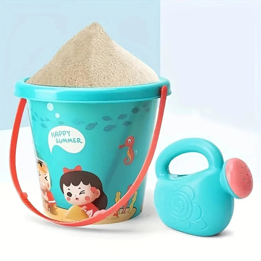 Set estivo da spiaggia 18 pezzi per bambini: secchiello, palette e bottiglia