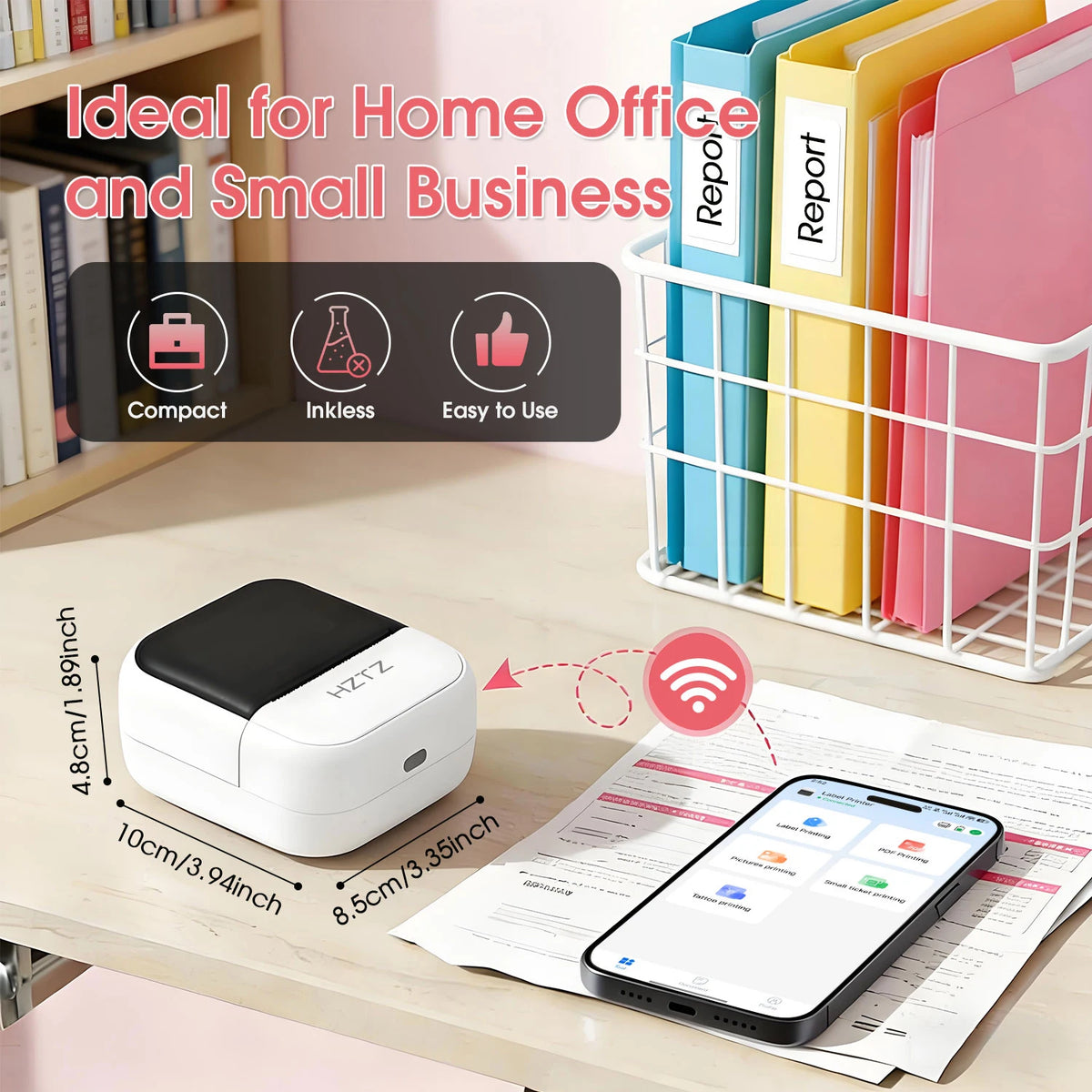 Stampante termica Bluetooth portatile 45 mm – stampa senza inchiostro per casa