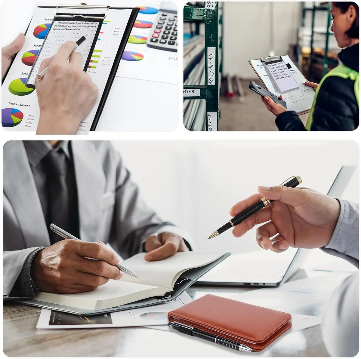 Mini Pocket Portable Notepad, Strap-On Pen Holder Meeting Notebook, Pu Leather Hard Cover Waterproof Notebook with Lined Pages, Diary, Work Office Meeting Notes Notebook, Accounting, Memo Notebook Ballpoint Pen Set