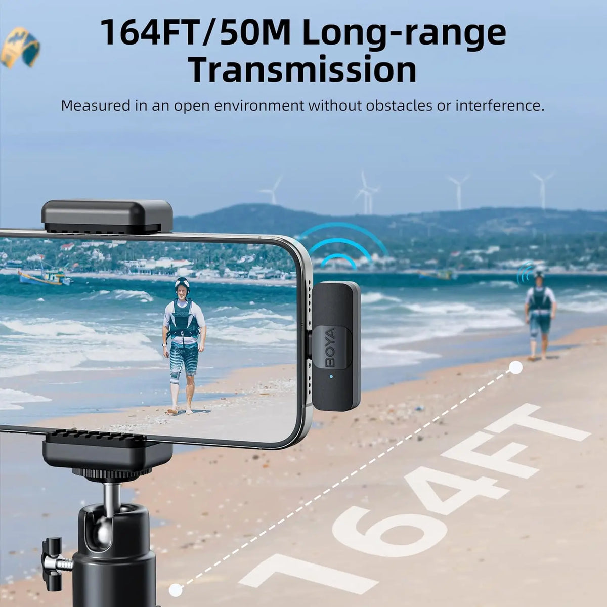 Microfono Lavalier Wireless 2.4GHz per iPhone e Android – Vlog e Streaming
