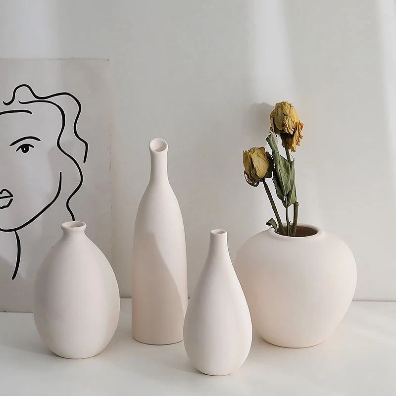 Ceramic Fired Vases,Hydroponic Dried Flower Utensils,Ornaments,Home Living Room Tables,Decorative Vases,Shaped Ceramic Vases