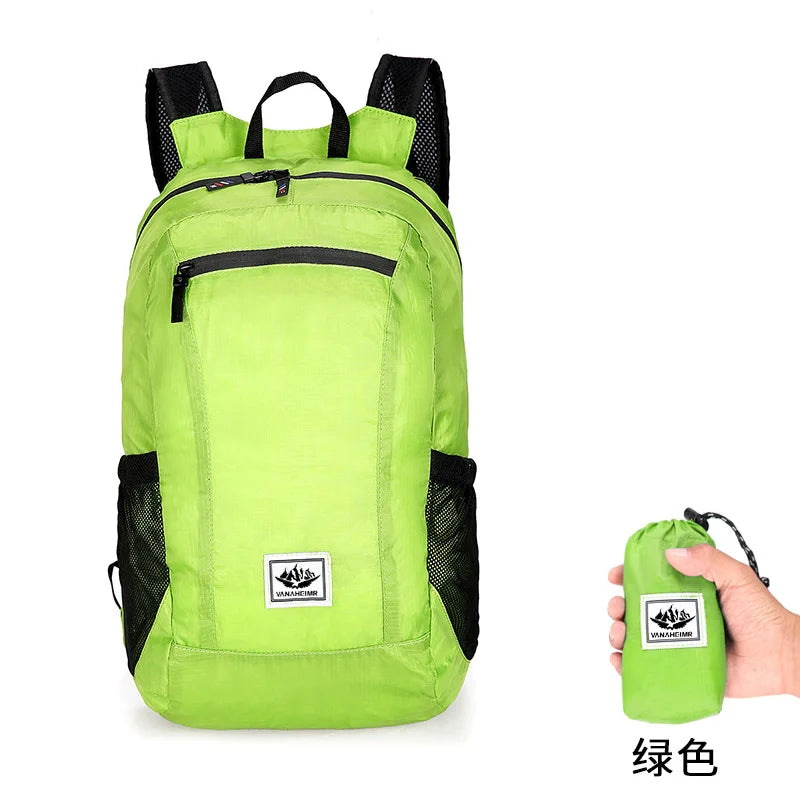 Sac à dos de montagne pliable 18L ultra léger pour la randonnée et les voyages