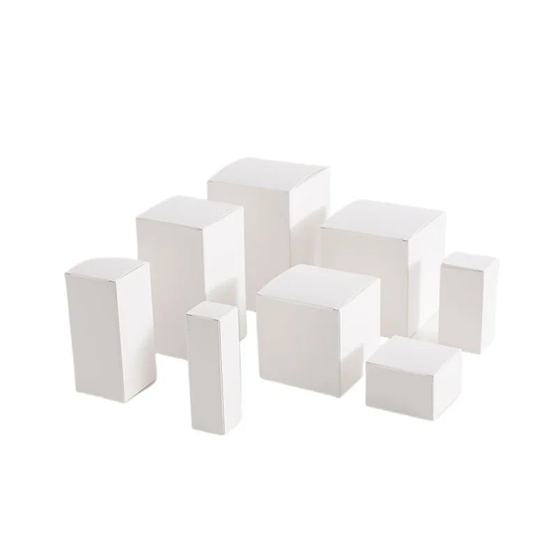 50PCS Small White Box Spot White Box Customized White Small Carton Universal White Cardboard Box Square White Card Box