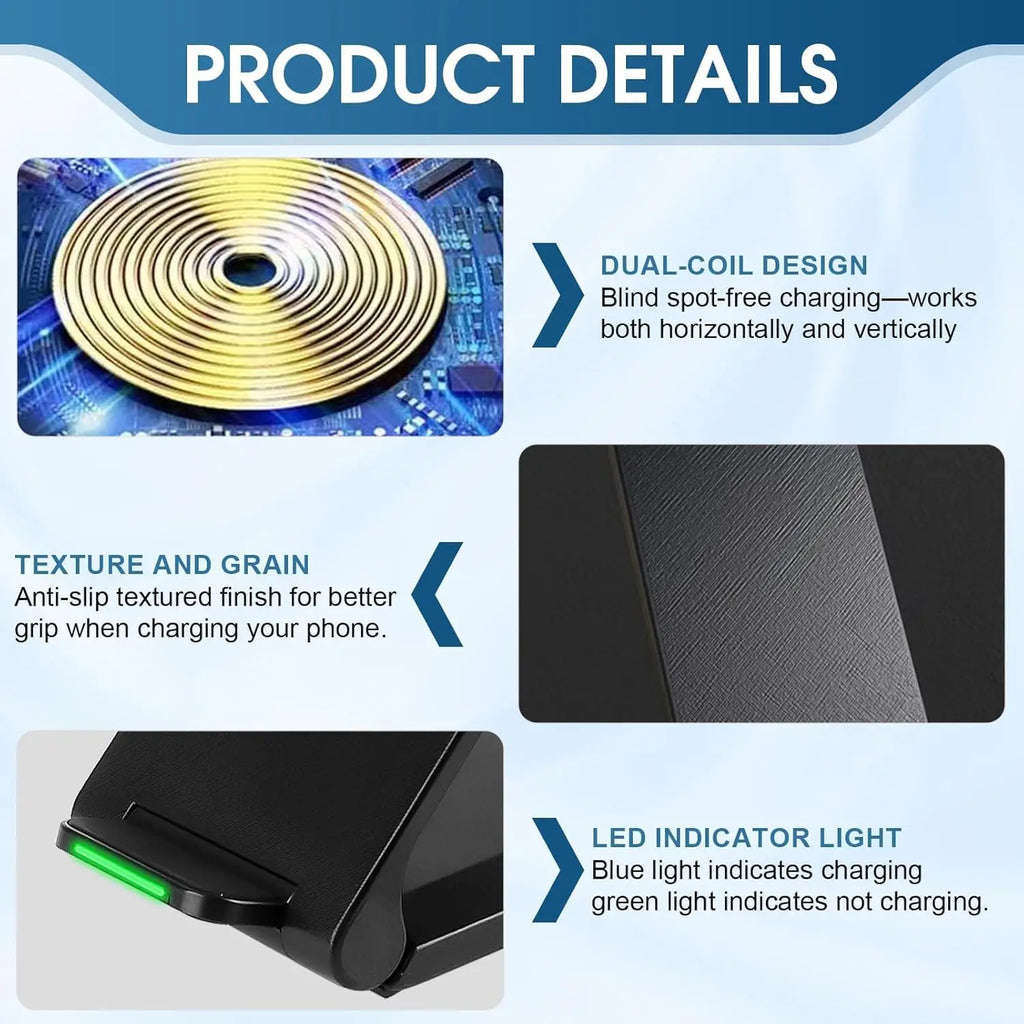 Wireless Charger Station Earphone Phone Fast Charging Charger Holder For iPhone 17 16 15 14 13 Pro Max Samsung S24 S23 Xiaomi